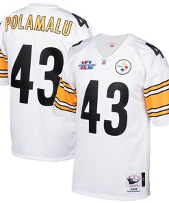Troy Polamalu Pittsburgh Steelers Mitchell And Ness 2005 Authentic Throwback Retired Player Jersey White Nfl