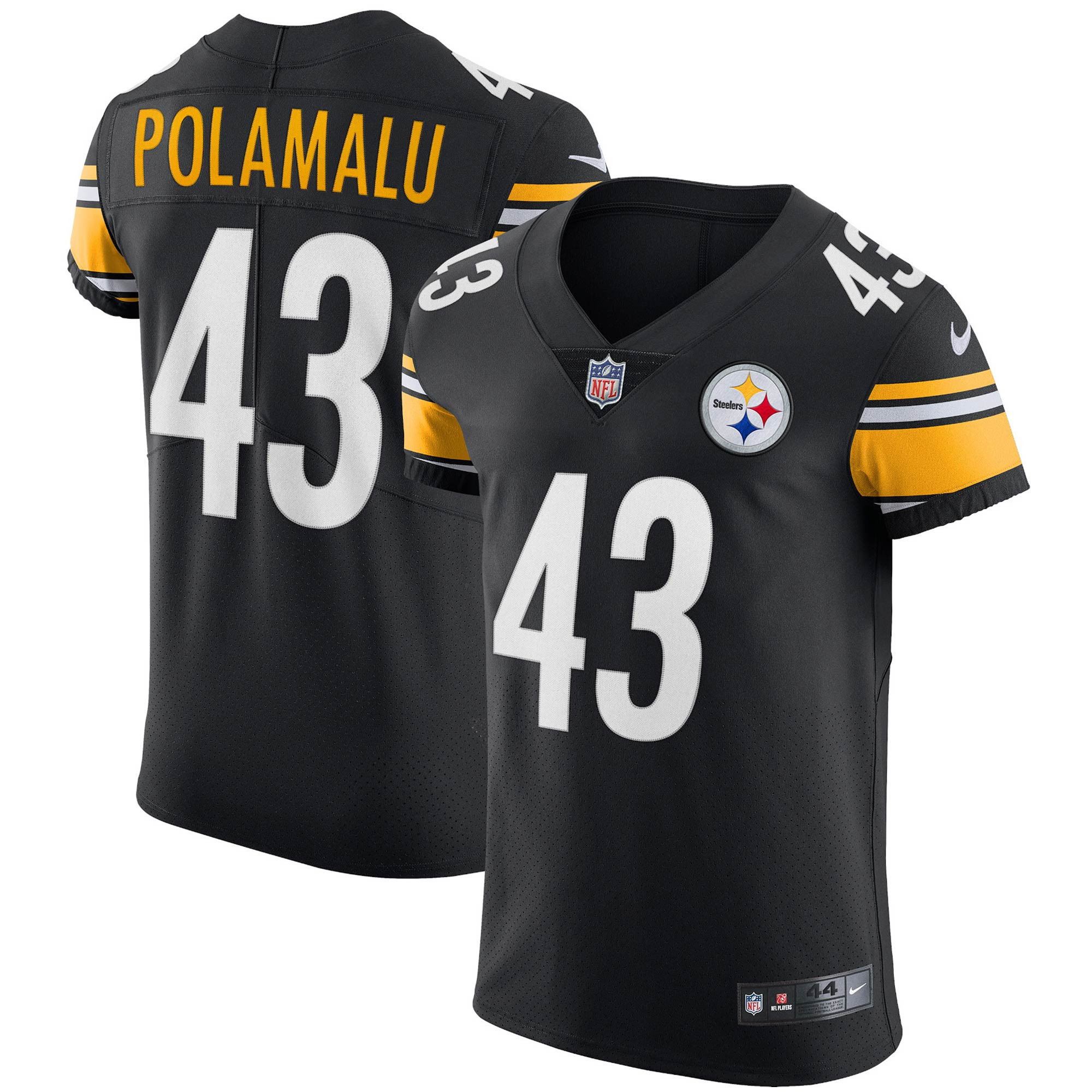 Troy Polamalu Pittsburgh Steelers Retired Player Elite Jersey - Black Nfl