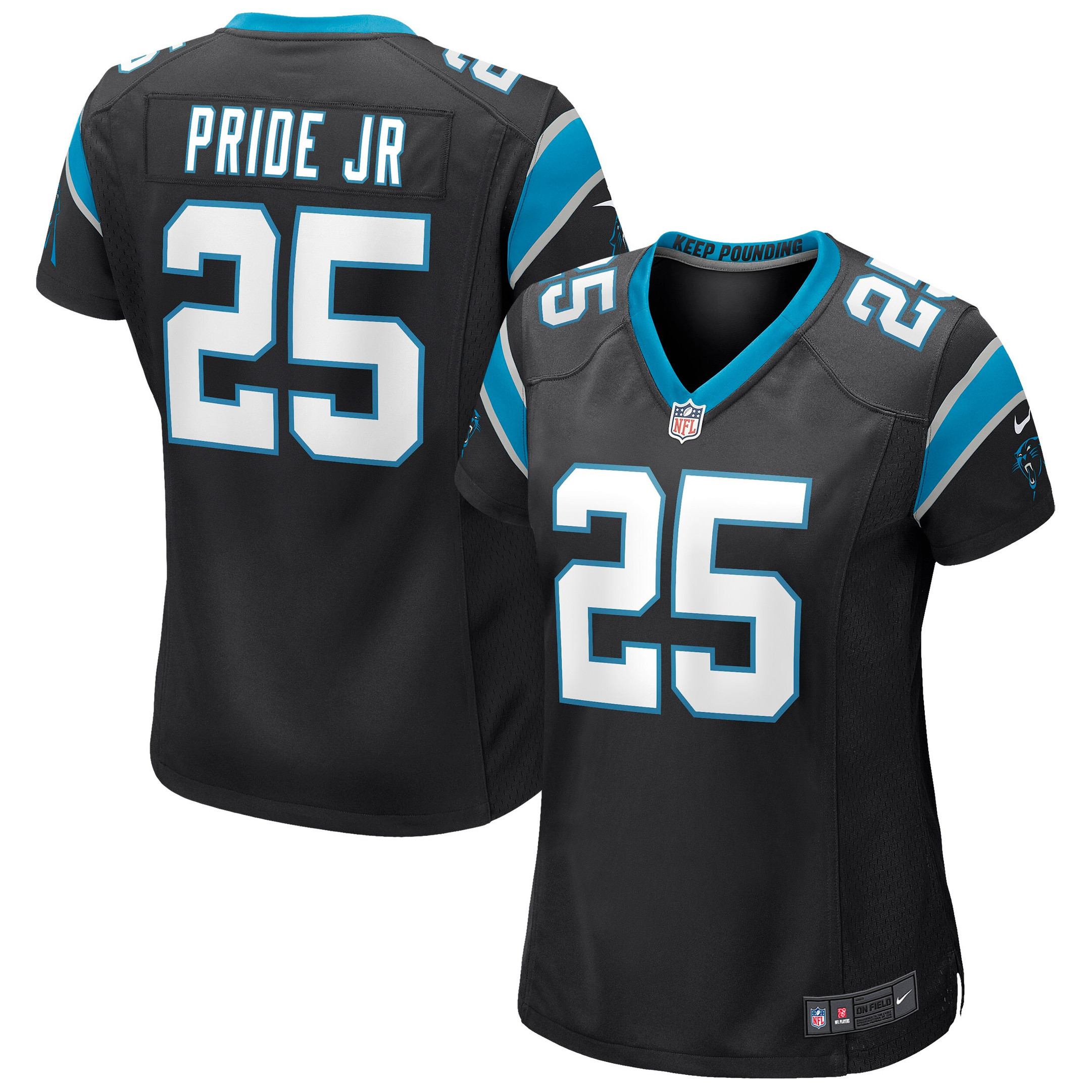 Troy Pride Jr. Carolina Panthers Womens Game Jersey - Black Nfl