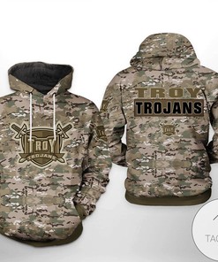Troy Trojans NCAA Camo Veteran 3D Printed Hoodie