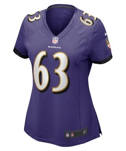 Trystan Colon 63 Baltimore Ravens Women's Game Player Jersey - Purple