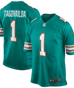 Tua Tagovailoa 1 Miami Dolphins Alternate Game Jersey - Aqua Jersey