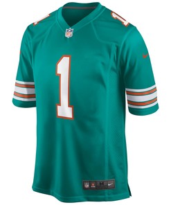 Tua Tagovailoa 1 Miami Dolphins Alternate Game Jersey - Aqua Jersey
