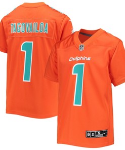Tua Tagovailoa 1 Miami Dolphins Youth Inverted Team Game Jersey - Orange