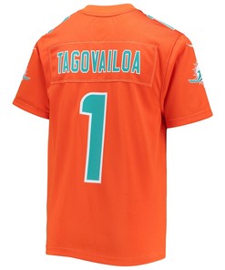 Tua Tagovailoa 1 Miami Dolphins Youth Inverted Team Game Jersey - Orange