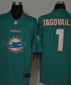 Tua Tagovailoa #1 Nfl 2020 Aqua Green Jersey