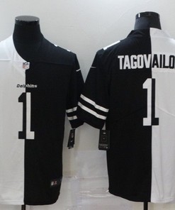 Tua Tagovailoa #1 Nfl 2020 Black And White Jersey