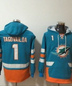 Tua Tagovailoa #1 Nfl 2020 Blue Hoodie Jersey