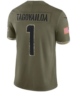 Tua Tagovailoa Miami Dolphins 2022 Salute To Service Limited Jersey - Olive