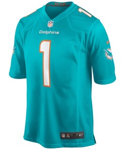 Tua Tagovailoa Miami Dolphins Game Jersey - Aqua Jersey