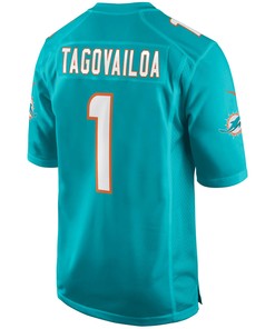 Tua Tagovailoa Miami Dolphins Game Jersey - Aqua Jersey