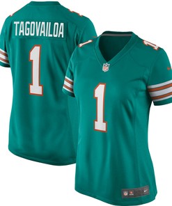Tua Tagovailoa Miami Dolphins Women's Alternate Game Jersey - Aqua Jersey