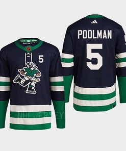 Tucker Poolman 5 Reverse Retro 2.0 2022 Vancouver Canucks Navy Jersey Primegreen
