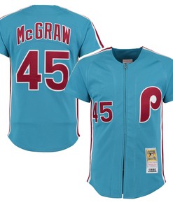 Tug Mcgraw Philadelphia Phillies Mitchell & Ness 1980 Throwback Player Jersey - Light Blue Mlb