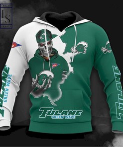 Tulane Green Wave Hip Hop Skeleton Hoodie 3D