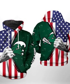 Tulane Green Wave NCAA US Flag 3D Printed Hoodie/Zipper Hoodie