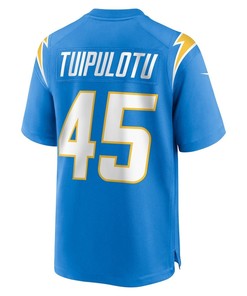 Tuli Tuipulotu 45 Los Angeles Chargers Team Game Jersey - Powder Blue