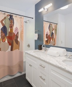 Turbaned African Women Abstract Art Shower Curtain