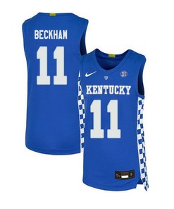Twany Beckham 11 Kentucky Wildcats Elite Basketball Men Jersey - Royal Blue