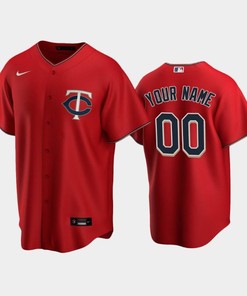 Twins 00 Custom Alternate Jersey Red Jersey