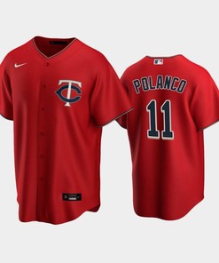 Twins 11 Jorge Polanco Alternate Jersey Red Jersey