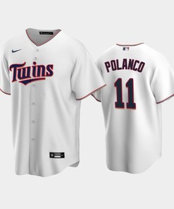 Twins 11 Jorge Polanco Home White Jersey