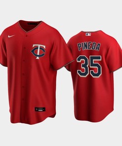 Twins 35 Michael Pineda Alternate Jersey Red Jersey