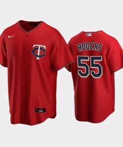 Twins 55 Taylor Rogers Alternate Jersey Red Jersey
