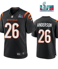 Tycen Anderson 26 Cincinnati Bengals Super Bowl LVII Men Game Jersey- Black