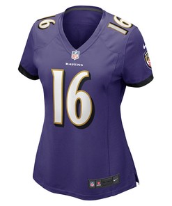 Tylan Wallace 16 Baltimore Ravens Women's Game Jersey - Purple