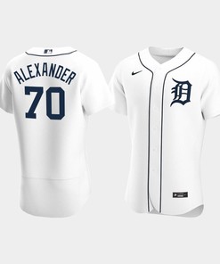 Tyler Alexander 70 Detroit Tigers White Home Jersey