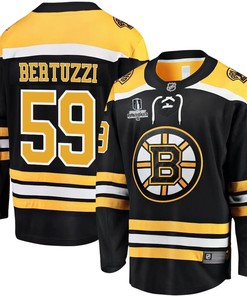 Tyler Bertuzzi 59 Boston Bruins Stanley Cup 2023 Playoffs Patch Home Breakaway Men Jersey - Black