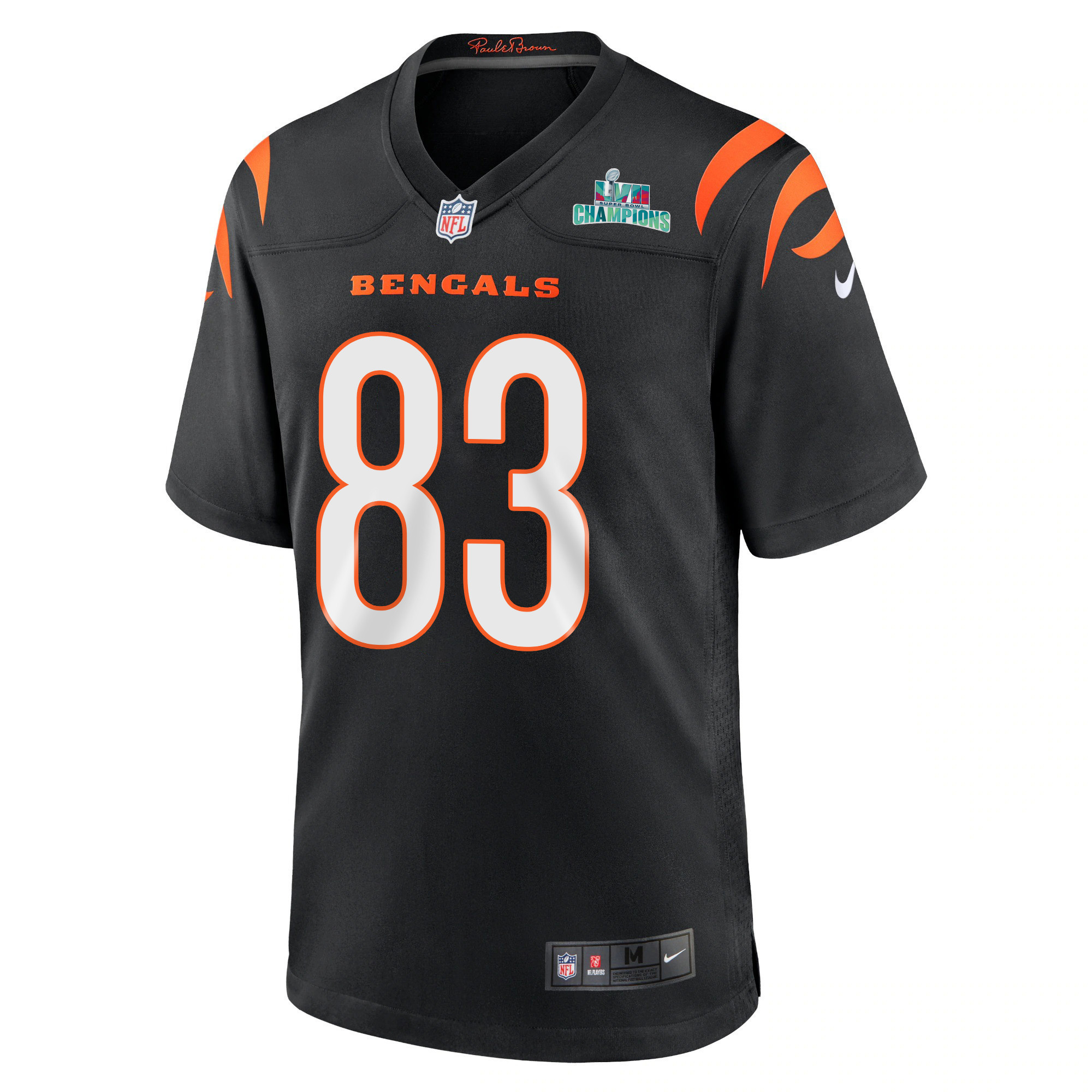 Tyler Boyd 83 Cincinnati Bengals Super Bowl LVII Champions Men Game Jersey - Black
