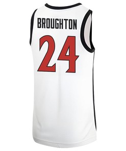 Tyler Broughton 24 San Diego State Aztecs 2023 Basketball Jersey MW Logo- Men White