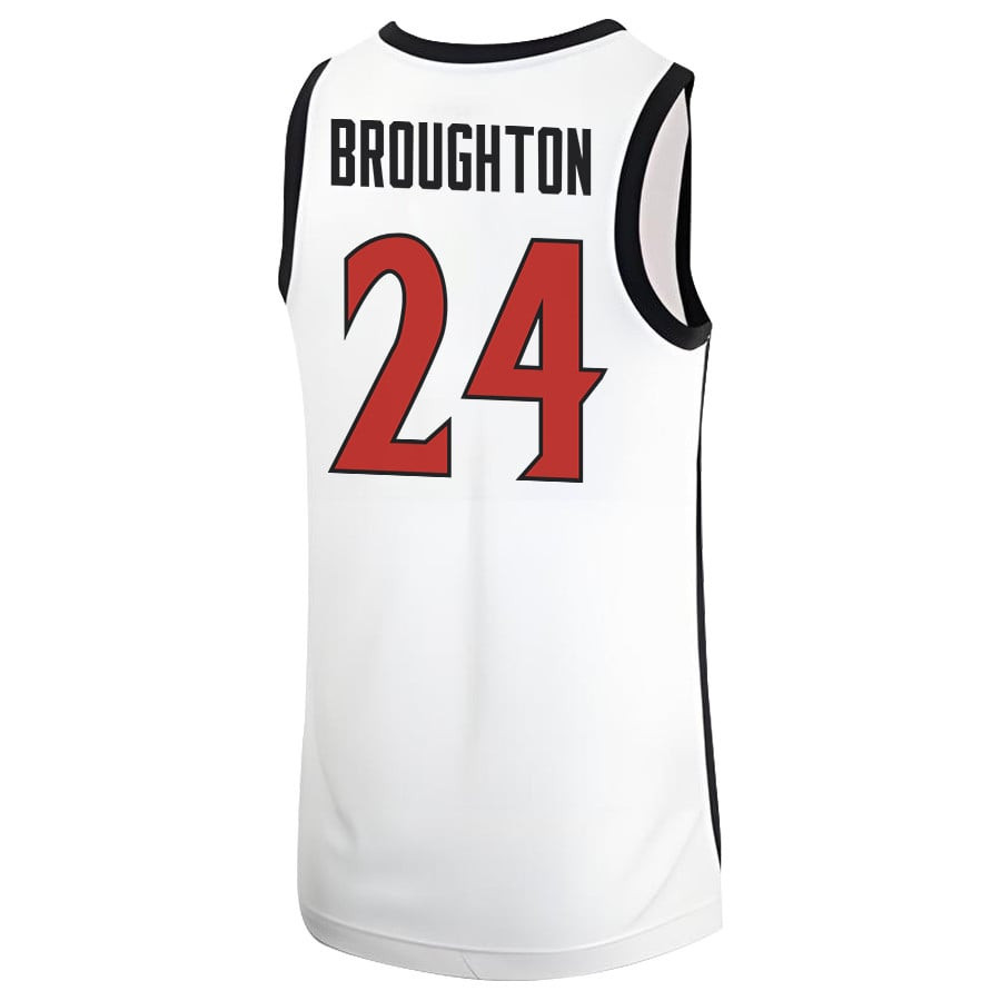 Tyler Broughton 24 San Diego State Aztecs 2023 Basketball Jersey MW Logo- Men White
