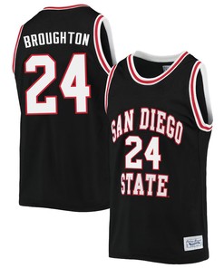 Tyler Broughton 24 San Diego State Aztecs 2023 Basketball Jersey- Men Black