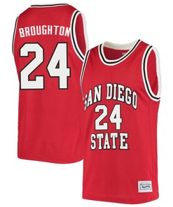 Tyler Broughton 24 San Diego State Aztecs 2023 Basketball Jersey- Men Red