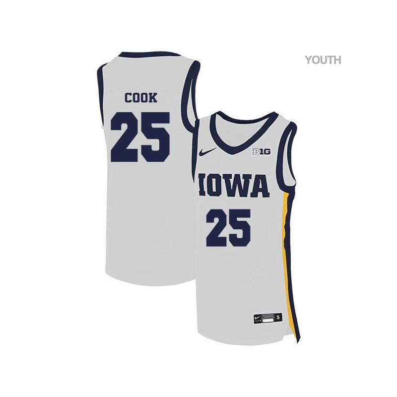 Tyler Cook 25 Iowa Hawkeyes Elite Basketball Youth Jersey - White