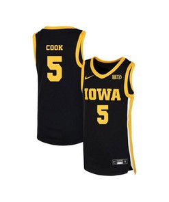 Tyler Cook 5 Iowa Hawkeyes Elite Basketball Men Jersey - Black