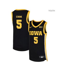 Tyler Cook 5 Iowa Hawkeyes Elite Basketball Youth Jersey - Black