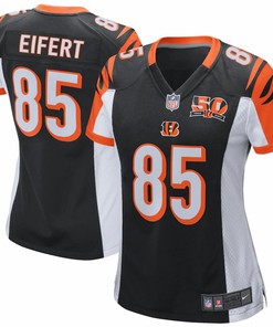 Tyler Eifert Cincinnati Bengals Nike Womens 50th Anniversary Patch Game Jersey - Black