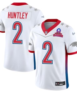 Tyler Huntley 2 Ravens Pro Bowl 2023 Patch Men Jersey - White