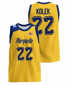 Tyler Kolek 22 Marquette Golden Eagles 2022 College Basketball Men Jersey - Gold