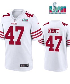 Tyler Kroft 47 San Francisco 49Ers Super Bowl LVII White Jersey