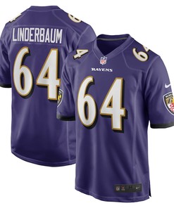 Tyler Linderbaum 64 Baltimore Ravens 2022 Draft First Round Pick Game Jersey In Purple