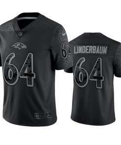 Tyler Linderbaum 64 Baltimore Ravens Black Reflective Limited Jersey - Men