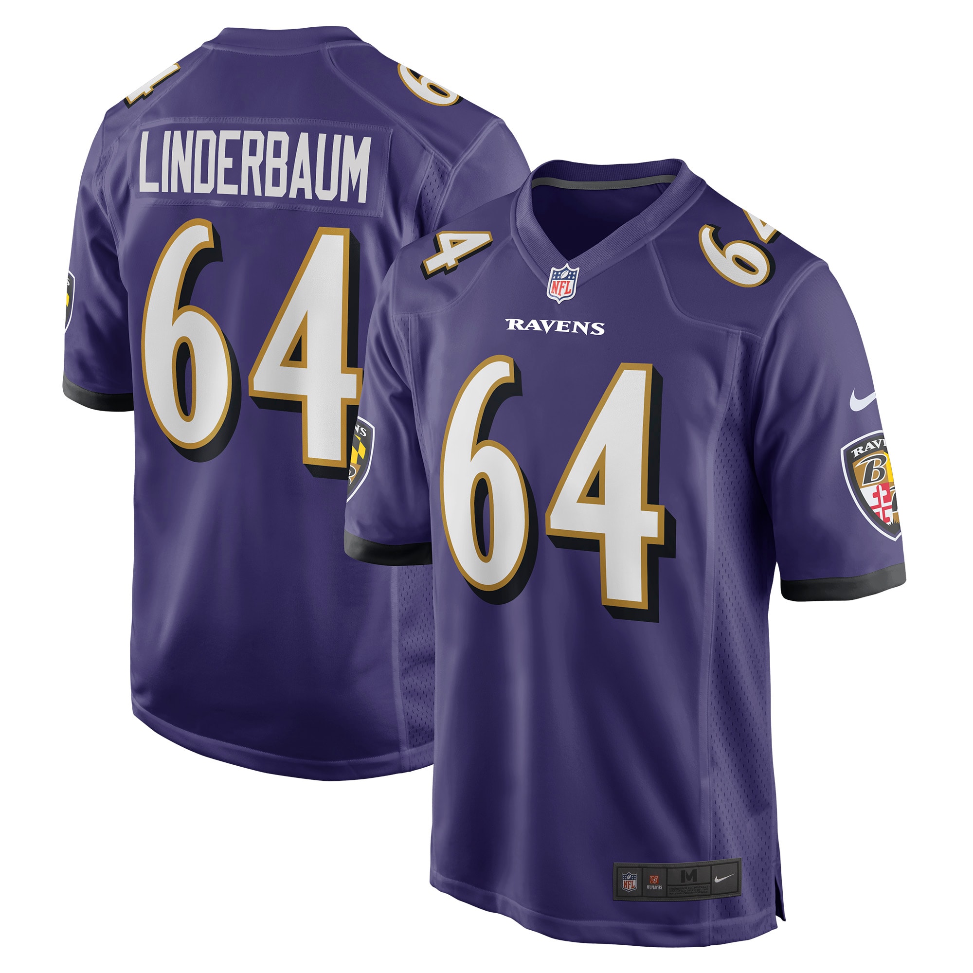 Tyler Linderbaum Baltimore Ravens 2022 Nfl Draft First Round Pick Game Jersey - Purple