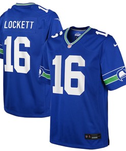 Tyler Lockett 16 Seahawks Throwback Game Youth Jersey - Royal