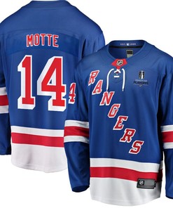Tyler Motte 14 New York Rangers Stanley Cup 2023 Playoffs Patch Home Breakaway Men Jersey - Blue