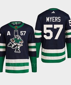 Tyler Myers 57 Reverse Retro 2.0 2022 Vancouver Canucks Navy Jersey Primegreen